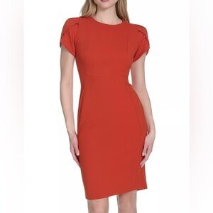 Calvin Klein Women's Orange Midi Dress